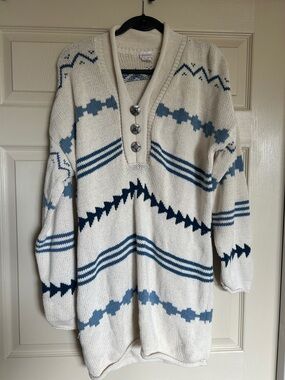 Frederick's of Hollywood white and blue knit dress.  Would be a cool upcycle!!!